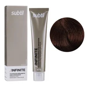 5/74 світлий шатен каштановий мідний Безаміачна стійка крем-фарба для волосся, 60 мл Permanent Hair Color INFINITE SUBTIL