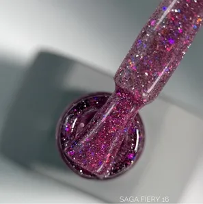 Гель-лак світловідбиваючий, 10 мл №016 Fiery Gel Polish SAGA Professional