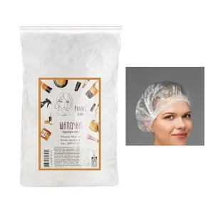 Шапочка одноразова на подвійній гумці для волосся (1 шт.) з поліетілену, колір: ПРОЗОРИЙ Panni Mlada