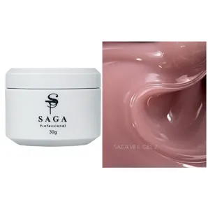 Гель для нарощування на укріплення нігтів камуфлюючий, 30 мл №02 Veil Builder Gel SAGA Professional