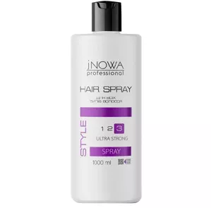 Рідкий лак для волосся ультрасильної фіксації 1000мл Hair Spray Ultra Strong STYLE JNOWA Professional