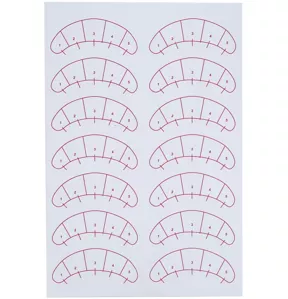 Наклейки з розміткою для нарощування вій (70 пар у пачці) KODI Professional 