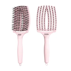 Щітка для волосся комбінована нейлон з щетиною FINGER BRUSH COMBO PASTEL PINK LARGE Olivia Garden