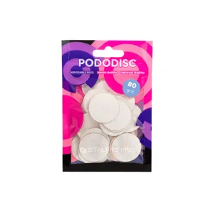 Змінні файли БІЛІ для педикюрного диска 80 грит EXPERT PODODISC "L" (50 шт) PDF-25-80w STALEKS PRO
