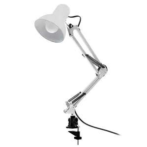 Лампа настільна з довгою рукояттю на затиску до столу (БІЛА) Desk Lamp