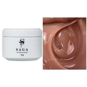 Гель для нарощування на укріплення нігтів камуфлюючий, 30 мл №012 Veil Builder Gel SAGA Professional