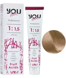 9/8 дуже світлий блондин бежевий Крем-фарба стійка з фруктовими кислотами, 100 мл You look Professional