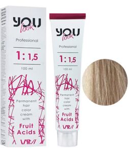 12/01 суперосвітлювальний блондин натуральний попелястий Крем-фарба стійка з фруктовими кислотами, 100 мл You look Professional