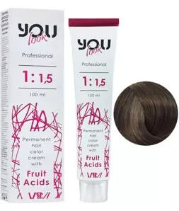 6/71 темний блондин коричневий попелястий Крем-фарба стійка з фруктовими кислотами, 100 мл You look Professional