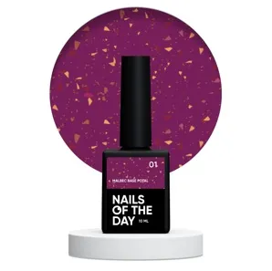 База кольорова з поталлю 10 мл №01 Malbec Potal Base NAILSOFTHEDAY