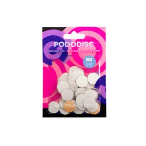 Змінні файли БІЛІ для педикюрного диска 80 грит EXPERT PODODISC "S" (50 шт) PDF-15-80w STALEKS PRO