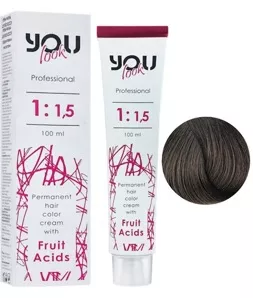 6/7 темний коричневий блондин Крем-фарба стійка з фруктовими кислотами, 100 мл You look Professional