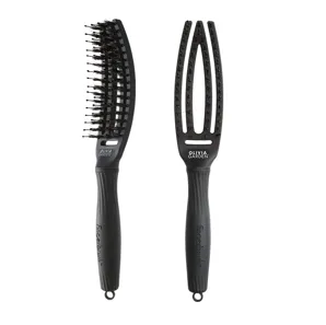 Щітка для волосся комбінована нейлон з щетиною FINGERBRUSH  ICONIC BOAR&NYLON Колір: Full Black "S"  ID1730 Olivia Garden