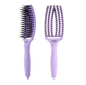 Щітка для волосся комбінована нейлон з щетиною FINGERBRUSH  ICONIC BOAR&NYLON Колір: Lavender "M" ID1407 Olivia Garden