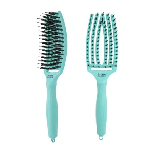 Щітка для волосся комбінована нейлон з щетиною FINGERBRUSH  ICONIC BOAR&NYLON Колір: Mint "M" ID2176 Olivia Garden