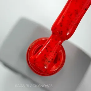 Гель-лаки з чорною крихтою, 9 мл №08 Snow Black Gel Polish SAGA Professional