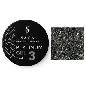 Гель-фарба з поталлю, 5 мл Колір: Срібний, металік №03 Platinum Gel SAGA Prpfessional