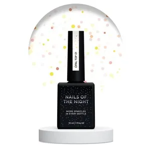 Топ прозорий з опаловими блискітками, без липкого шару, 10 мл №01 Opal Top NAILSOFTHENIGHT