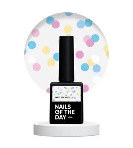 Топ матовий з конфеті, без липкого шару та без UV-фільтрів, 10 мл  Party Top Matte NAILSOFTHEDAY