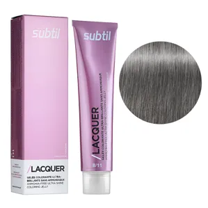 8/11 світлий блондин інтенсивний попелястий Безаміачна тонувальна гелева фарба на кислотній основі, 60 мл LACQUER SUBTIL