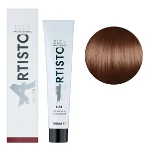 6/34 Стійка крем-фарба для волосся, 100 мл Permanent Hair Color ARTISTO ELEA Professional