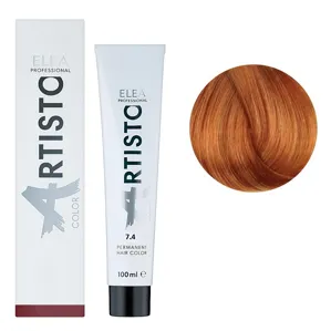 7/4 Стійка крем-фарба для волосся, 100 мл Permanent Hair Color ARTISTO ELEA Professional