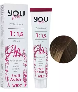 4/1 шатен попелястий Крем-фарба стійка з фруктовими кислотами, 100 мл You look Professional