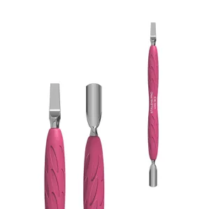 Лопатка манікюрна Gummy з силіконовою ручкою UNIQ 10 TYPE 5 (пушер округлий вузький та лопать пряма) PQ-10/5 STALEKS PRO