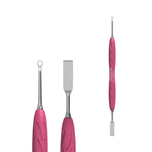 Лопатка манікюрна Gummy з силіконовою ручкою UNIQ 11 TYPE 1 (пушер плаский прямий та кільце) PQ-11/1 STALEKS PRO