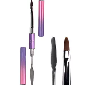 DNKa Brush Poligel  Пензлик двосторонній зі шпателем для полігелів  №04