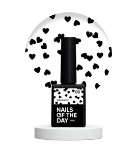Топ з сердечками без липкого шару, 10 мл №03 Kupidon Top NAILSOFTHEDAY