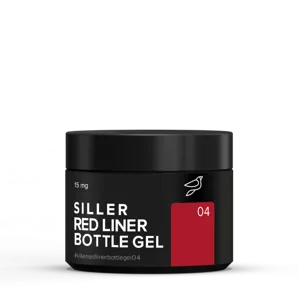 Рідкий гель для украплення нігтів, 15 мл №004 RED LINER Bottle Gel SILLER Professional 