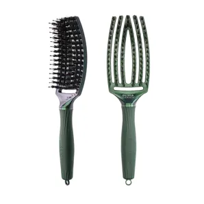 Щітка для волосся комбінована нейлон з щетиною FINGERBRUSH  ICONIC BOAR&NYLON  Колір: Green Emerald ID1826 Olivia Garden