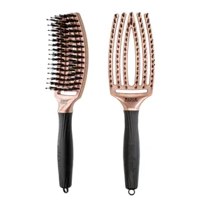 Щітка для волосся комбінована нейлон з щетиною FINGERBRUSH COMBO ICONIC BOAR&NYLON Колір: Bronze ID1689 Olivia Garden