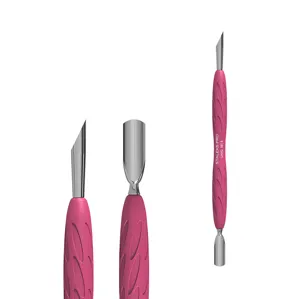 Лопатка манікюрна Gummy з силіконовою ручкою UNIQ 10 TYPE 2 (пушер округлий вузький та пушер скошений) PQ-10/2 STALEKS PRO