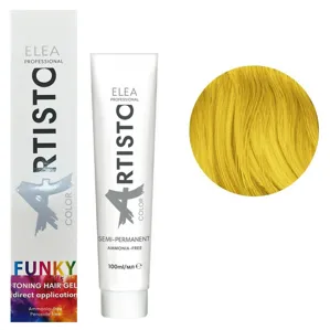 Тонувальний гель для волосся, 100 мл YELLOW  (жовтий) Funky Colors Toning Hair Gel ARTISTO ELEA Professional