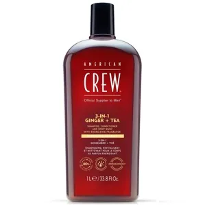 Засіб 3в1 для догляду за волоссям та тілом, 1000 мл 3-in-1 Ginger + Tea Shampoo, Conditioner&Body Wash Hair & Body American Crew