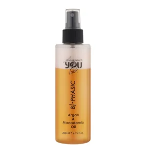 Двофазний спрей-кондиціонер для сухого, освітленого, фарбованого волосся, 200 мл Argan & Macadamia Oil BI-PHASIC Glamour You look Professional