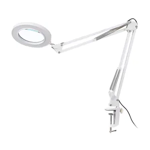 Лампа настільна з 5Х збільшувальним склом (живлення від USB) БІЛА