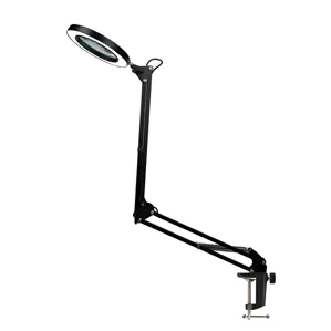 Лампа настільна з 5Х збільшувальним склом (живлення від USB) ЧОРНА