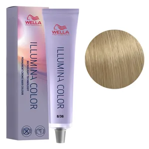 8/36 світлий блондин золотисто-фіолетовий Стійка крем-фарба для волосся, 60 мл ILLUMINA COLOR Wella Professionals