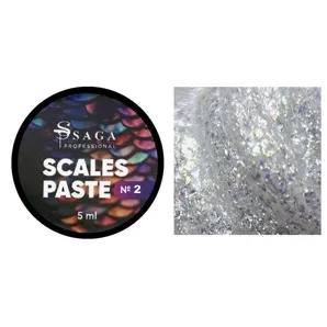 Гель паста рельєфна з блискітками, 5 мл №02 Колір: молочний / аврора Scasles paste SAGA Professional