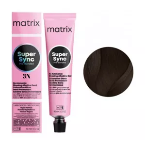 3N темний шатен натуральний Тонер для волосся на лужній основі без аміаку, 90 мл SUPER SYNC  Pre-Bonded MATRIX 