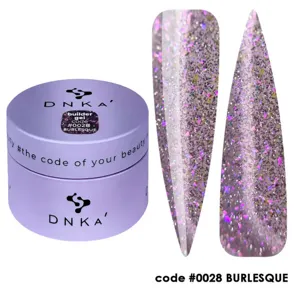 DNKa Builder gel Гель для нарощування нігтів зі світловідбиваючими блискітками  30мл №028 Burlesque