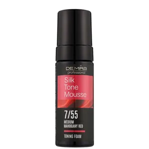 7/55 середній махагоновий червоний Тонувальний мус з шовком, 120 мл SilkTone Mousse DEMIRA Professional