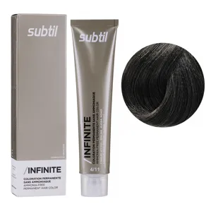 4/11 шатен інтенсивний попелястий Безаміачна стійка крем-фарба для волосся, 60 мл Permanent Hair Color INFINITE SUBTIL