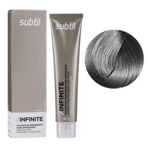 8/11 світлий блондин інтенсивний попелястий Безаміачна стійка крем-фарба для волосся, 60 мл Permanent Hair Color INFINITE SUBTIL