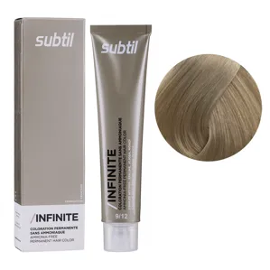 9/12 дуже світлий блондин попелясто-перламутровий Безаміачна стійка крем-фарба для волосся, 60 мл Permanent Hair Color INFINITE SUBTIL