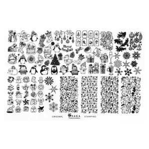 Пластина для стемпінгу №13 "New Year" SAGA Professional 