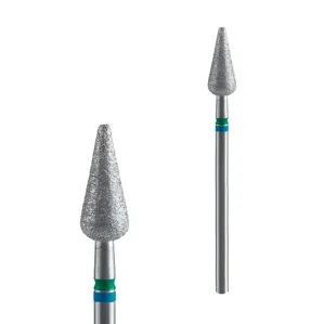 Фреза діамантова DUO ГРУША ГОСТРА СИНЬО-ЗЕЛЕНА діаметр 5 мм / робоча частина 12 мм EXPERT (FA100BG050/12) STALEKS PRO